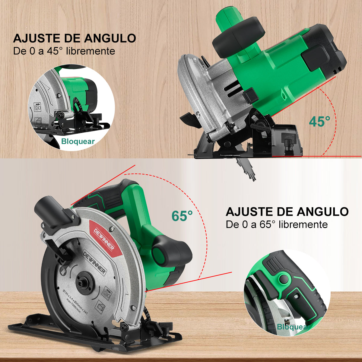 Sierra circular eléctrica DEWINNER