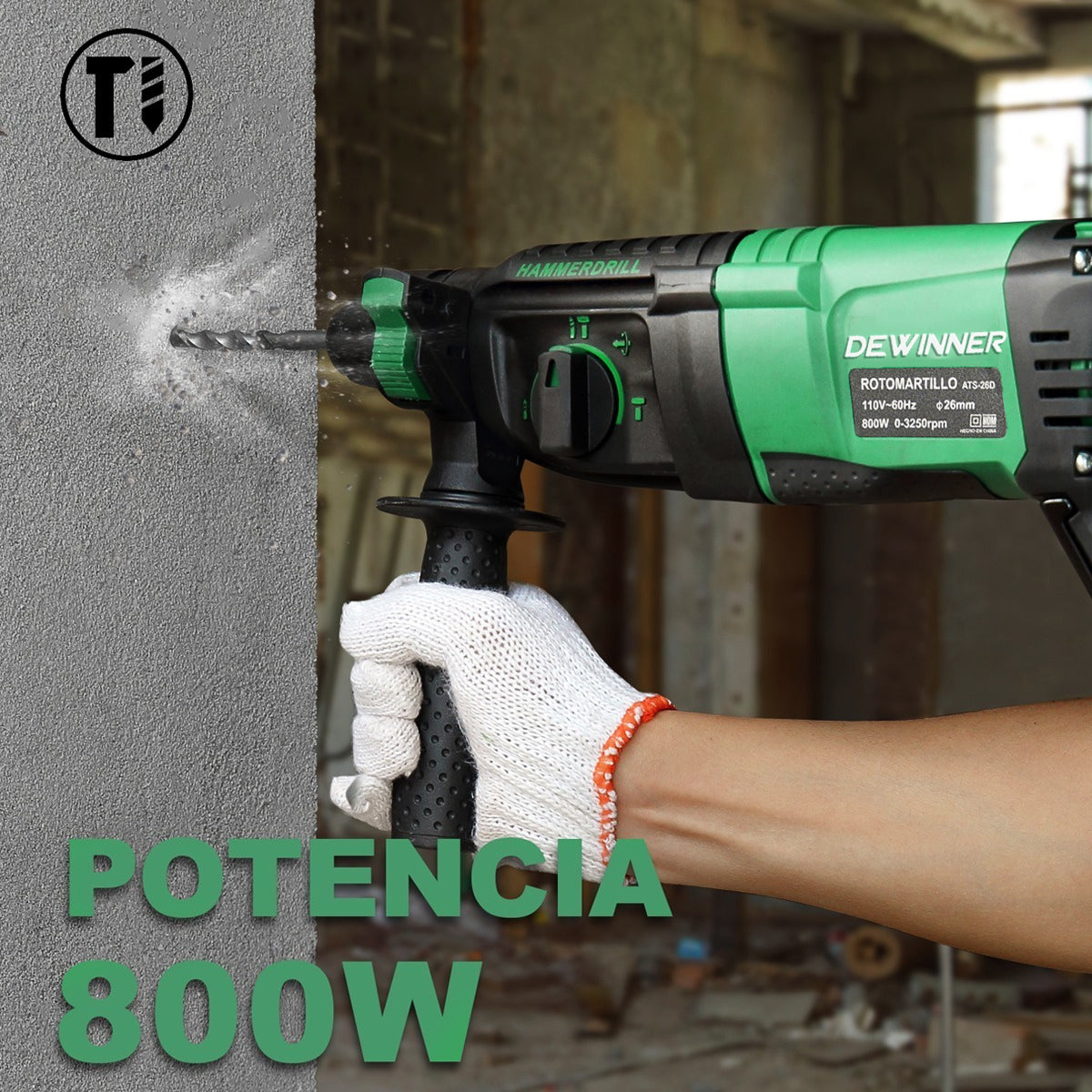 Rotomartillo Cincelador Perforador SDS DEWINNER  800w