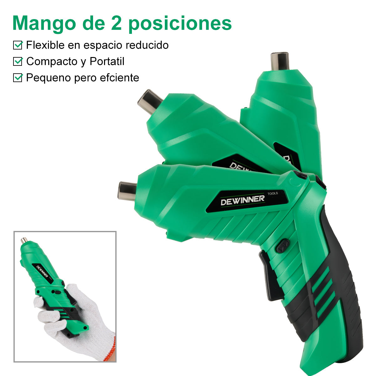 Destornillador inalámbrico DEWINNER 3.6v, juego de 46 piezas
