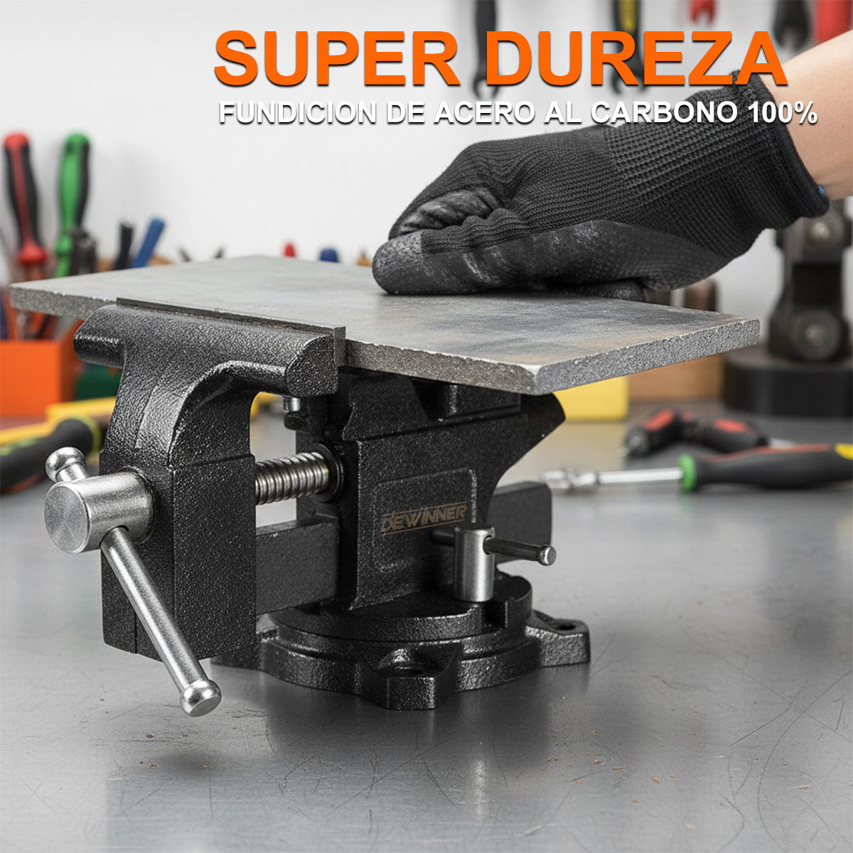 Tornillo de banco de hierro fundido DEWINNER de 4,5 pulgadas