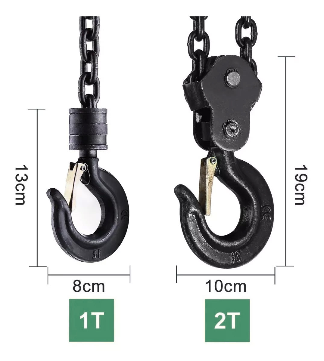 Polipasto Con Cadena De 3m, Capacidad De 2 Toneladas