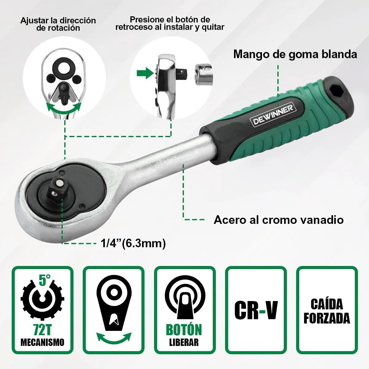 DEWINNER De Herramientas Mecanica Dados Acerokit46 Pzas
