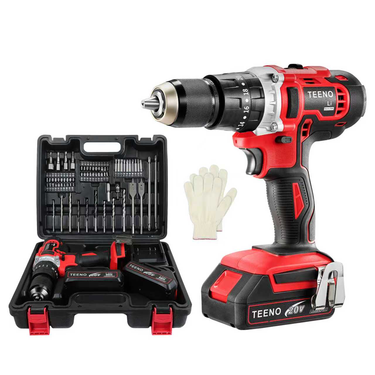 Taladro Rotomartillo 1/2 Pulgadas 2*2.0ah 20v Baterias Teeno
