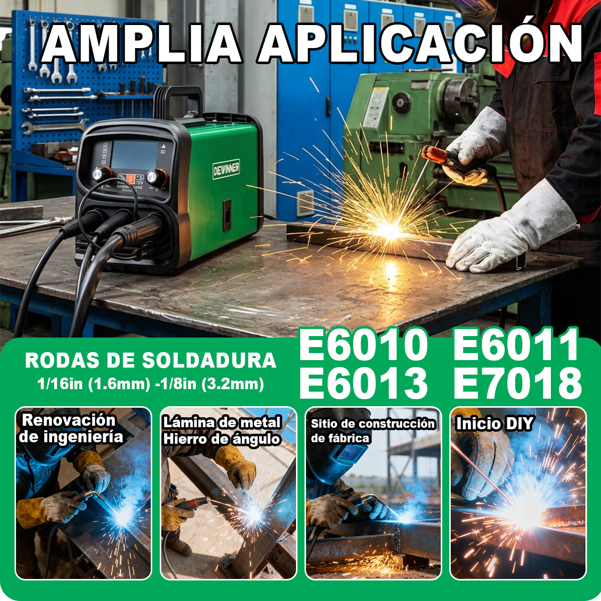 Máquina De Soldar Profesional Dewinner – MIG/MMA-250 (110V–220V)