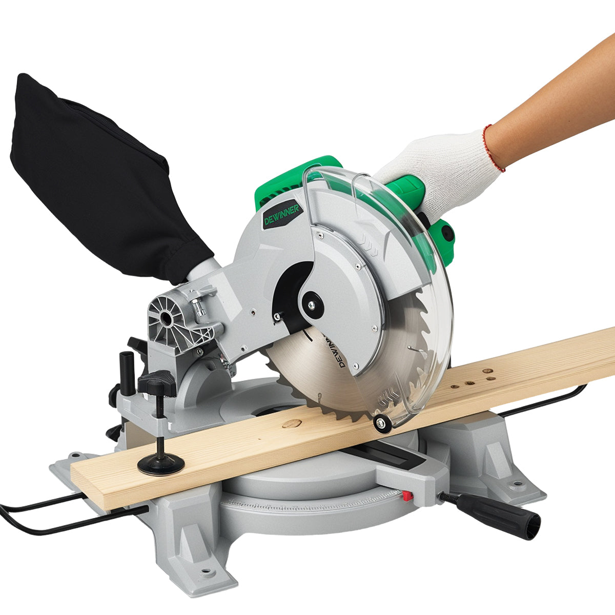 Sierra ingletadora compuesta eléctrica de un solo bisel  DEWINNER