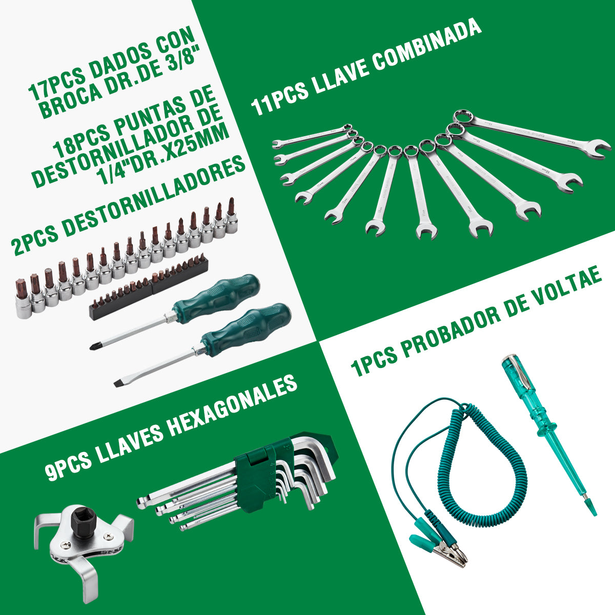 DEWINNER De Herramientas Mecanica Dados Acerokit121 Pzas