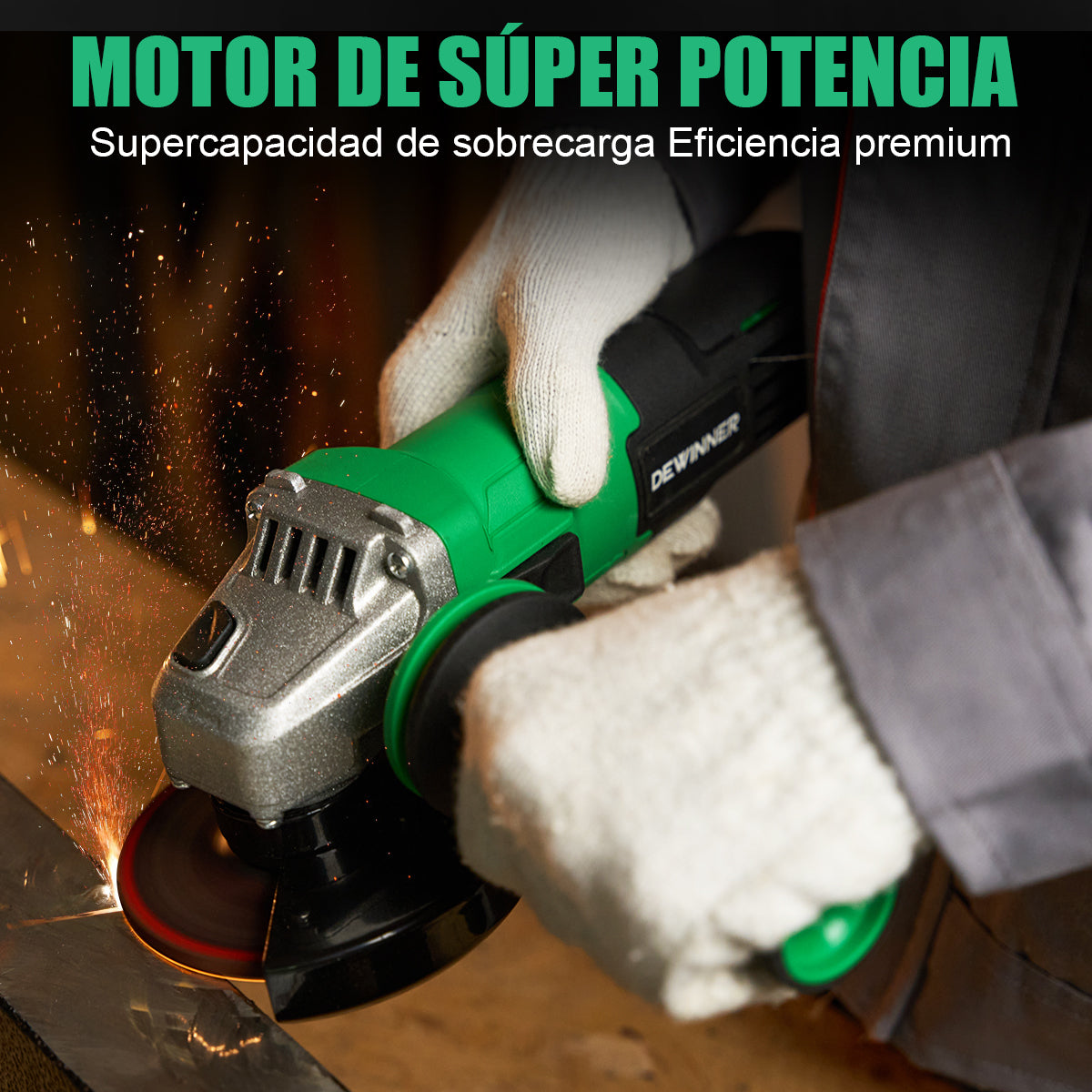 Mini amoladora angular pulidora DEWINNER 750W Verde