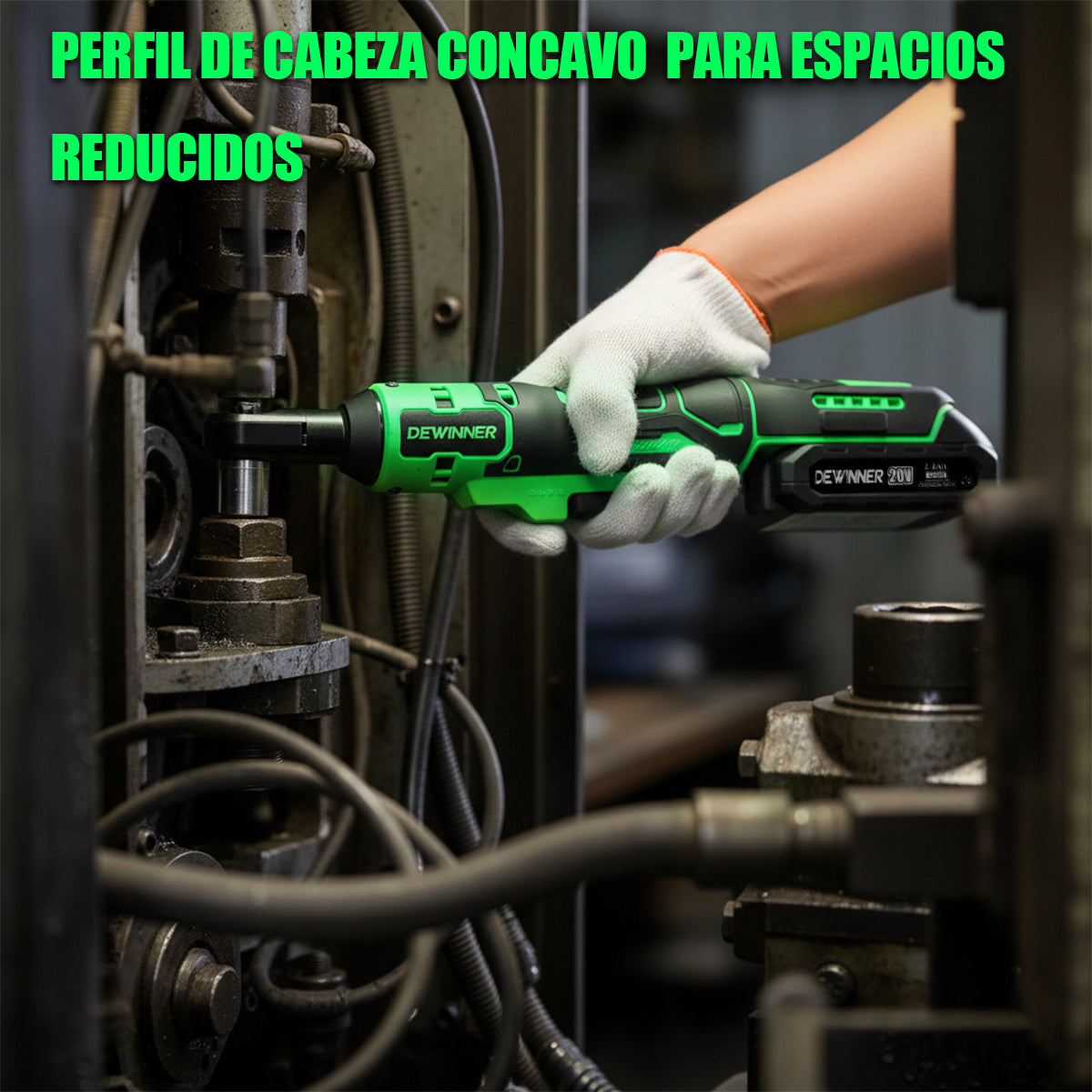 Matraca De Impacto Eléctrica 12.0V Batería, 65Nm Y 7 Dados 3/8 Pulgadas(10Mm-17Mm) Dewinner