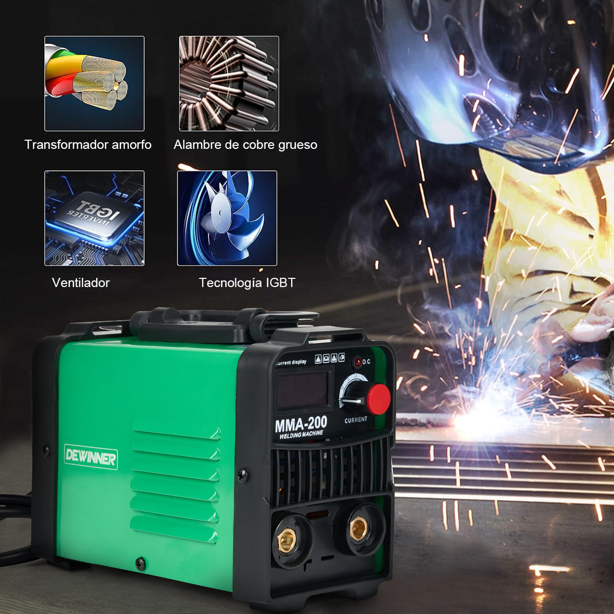 Soldadora Electrica Dewinner 110v Verde oscur-60Hz