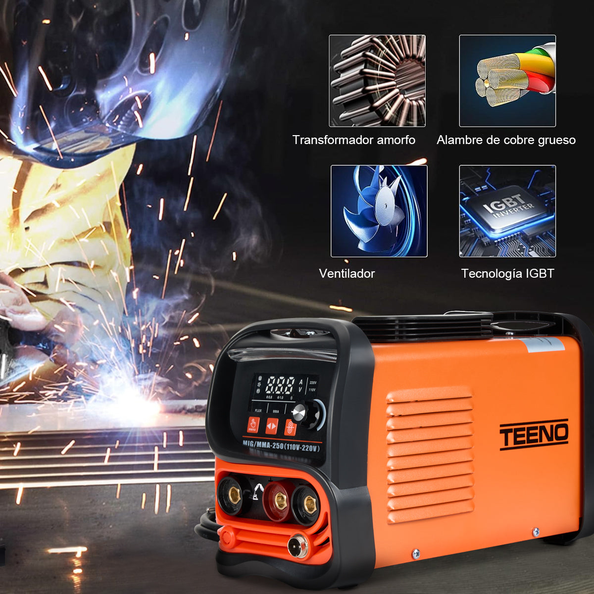 Teeno Maquina De Soldar Mma110v-220V 250