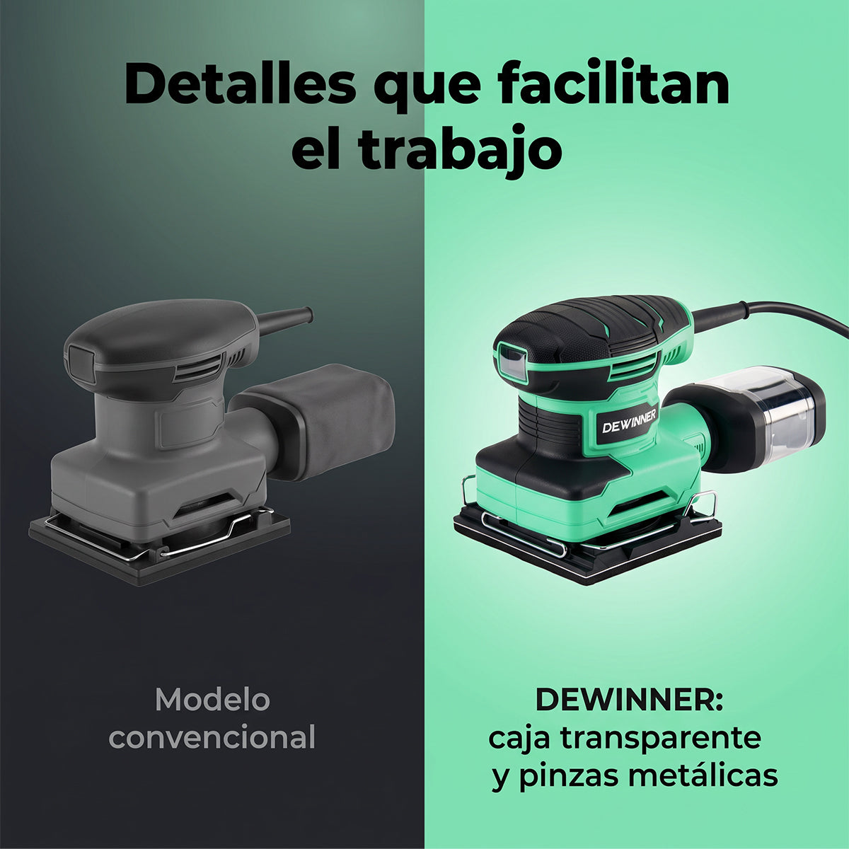 Lijadora orbital cuadrada Dewinner