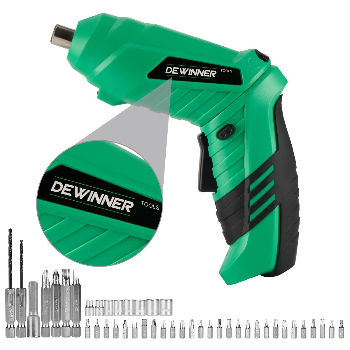 Destornillador inalámbrico DEWINNER 3.6v, juego de 46 piezas