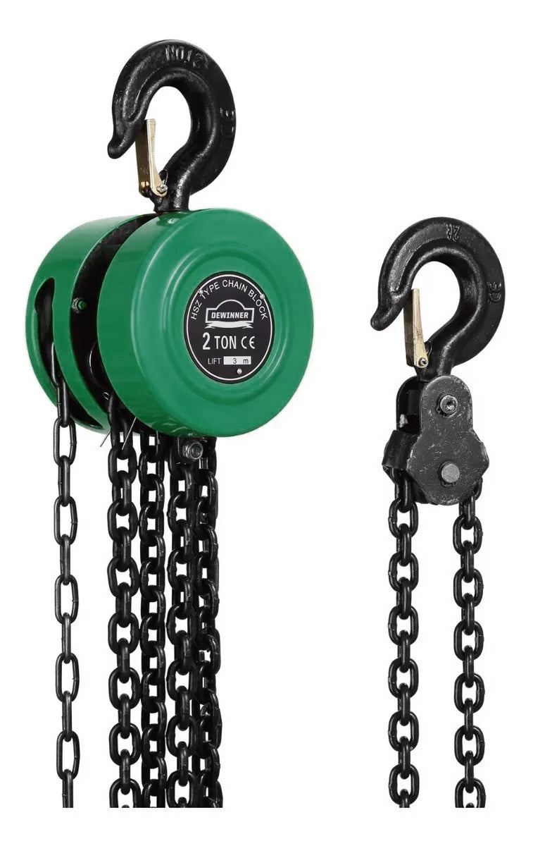 Polipasto Con Cadena De 3m, Capacidad De 2 Toneladas