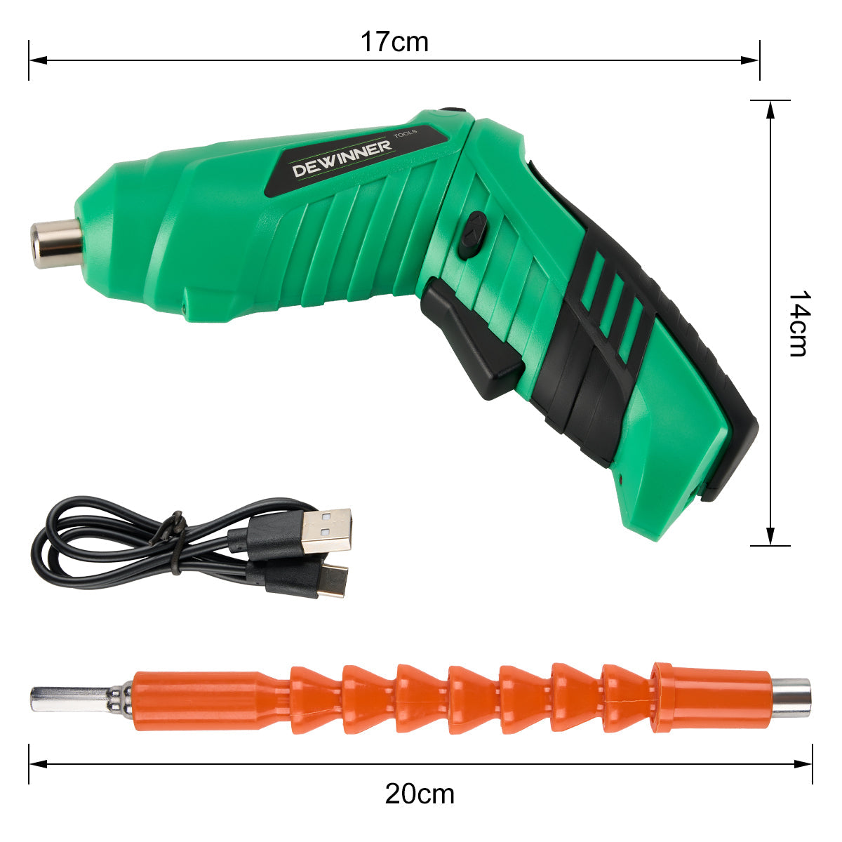 Destornillador inalámbrico DEWINNER 3.6v, juego de 46 piezas