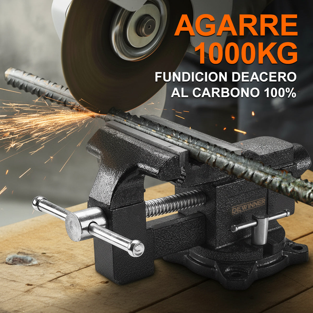 Tornillo de banco de hierro fundido DEWINNER de 4,5 pulgadas