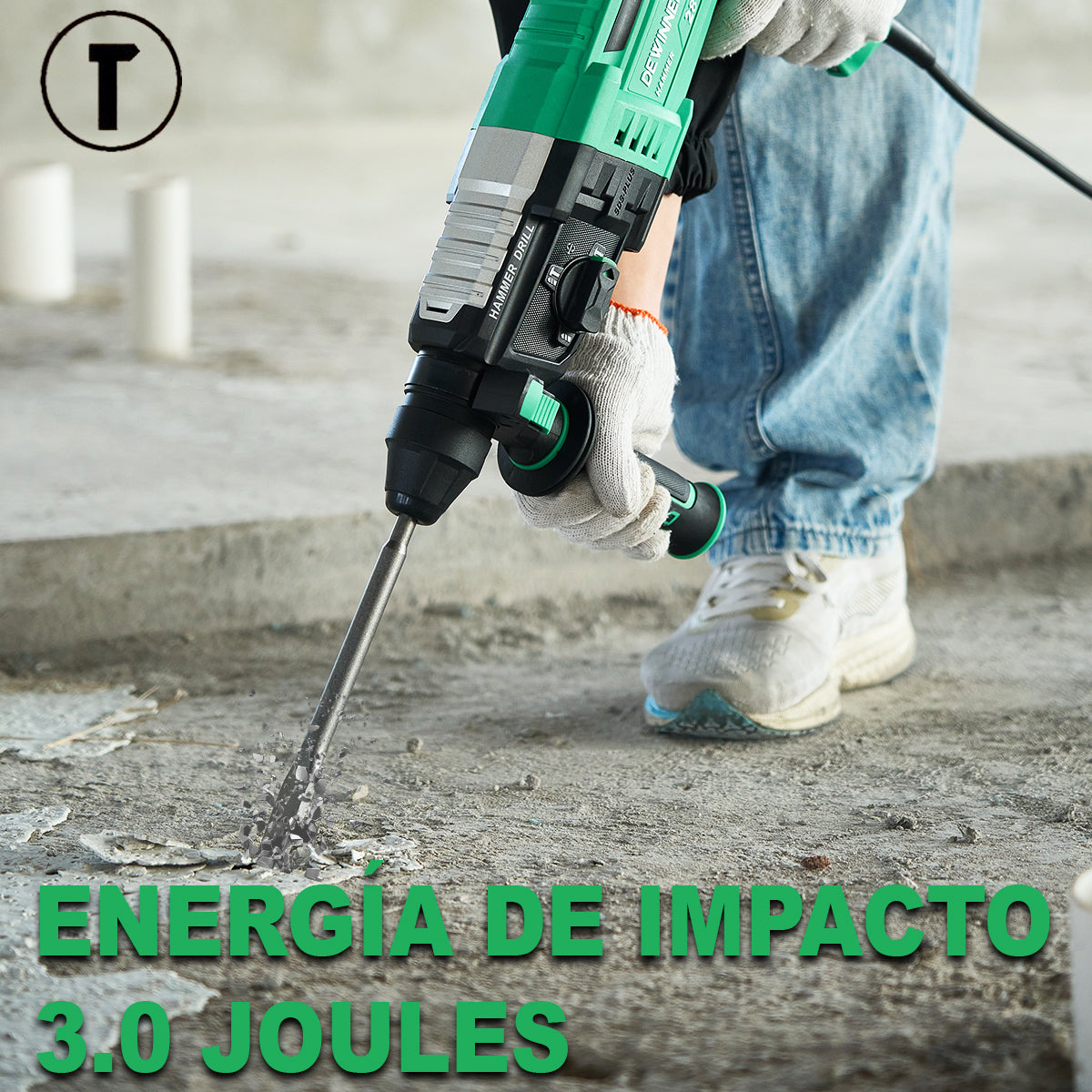 Taladro Rotomartillo Sds Plus 1080w 4 Modos Con 6 Accesorios Profesional Dewinner