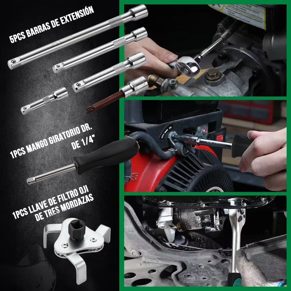 DEWINNER De Herramientas Mecanica Dados Acerokit121 Pzas