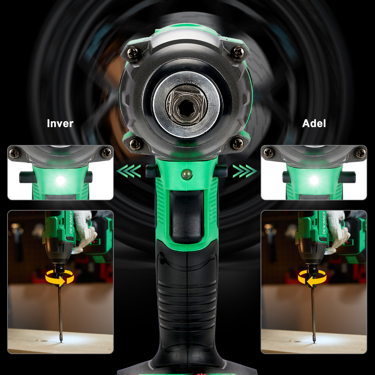 Llave De Impacto DEWINNER 3722 Inalámbrica De 20v 4ah