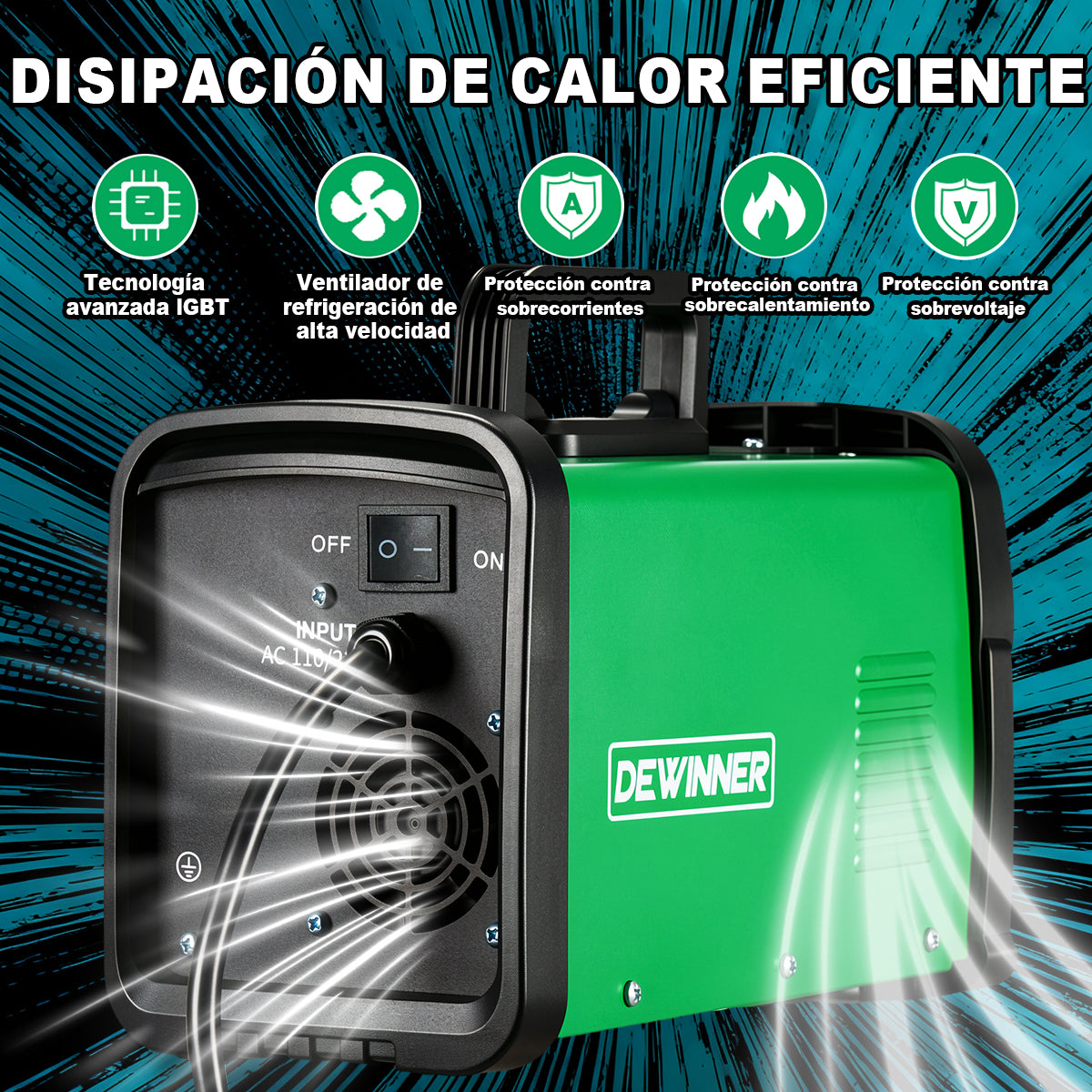 Máquina De Soldar Profesional Dewinner – MIG/MMA-250 (110V–220V)