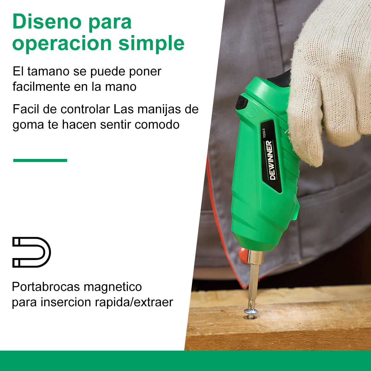 Destornillador inalámbrico DEWINNER 3.6v, juego de 46 piezas