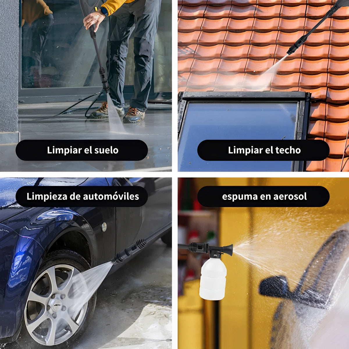 DEWINNER Lavadora de autos eléctrica portátil de alta presión de 1200 W