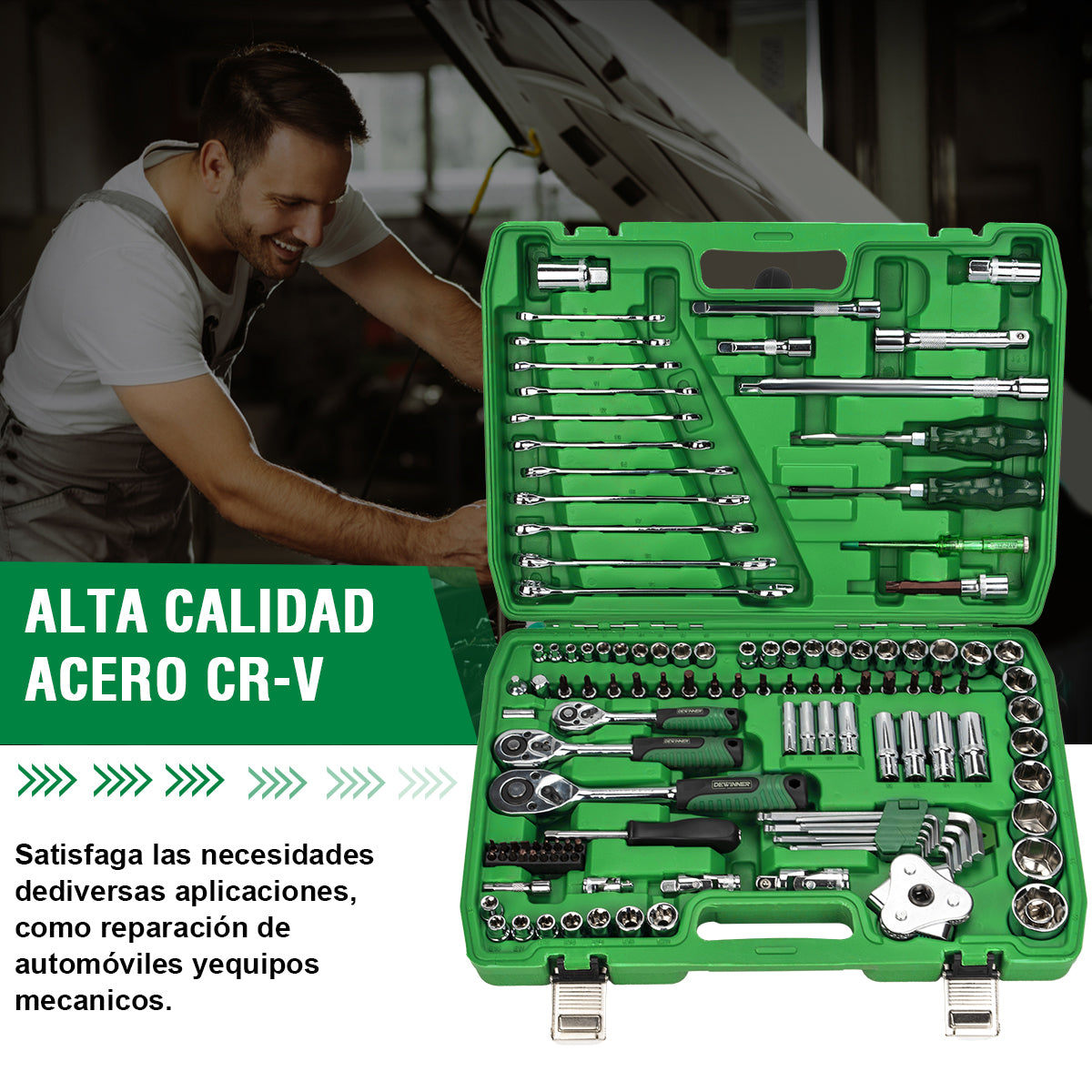 DEWINNER De Herramientas Mecanica Dados Acerokit121 Pzas