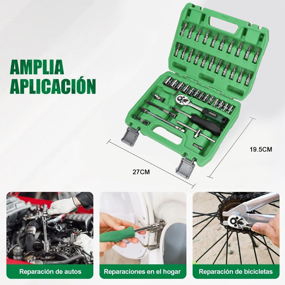 DEWINNER De Herramientas Mecanica Dados Acerokit46 Pzas