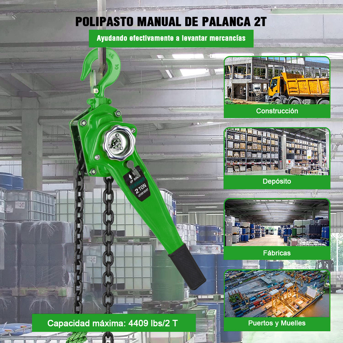 Polipasto de palanca 2 Tonelada 3 Metros Dewinner