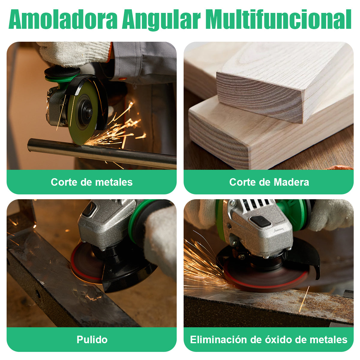 Mini amoladora angular pulidora DEWINNER 750W Verde