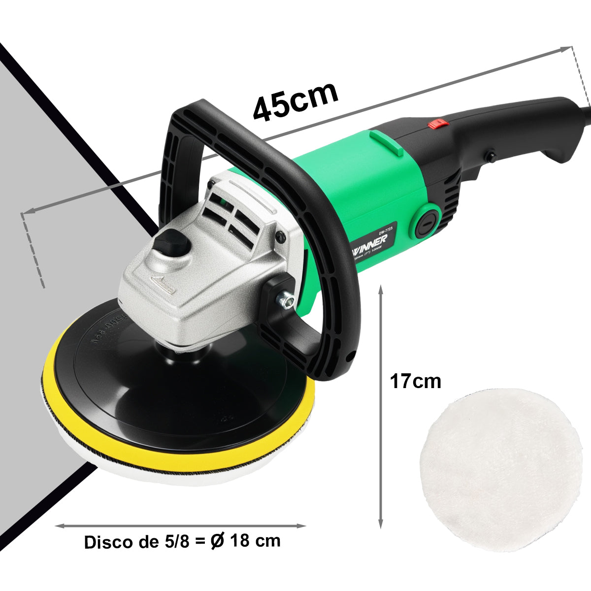 Pulidora Industrial 7 Pulgadas 1200w DEWINNER