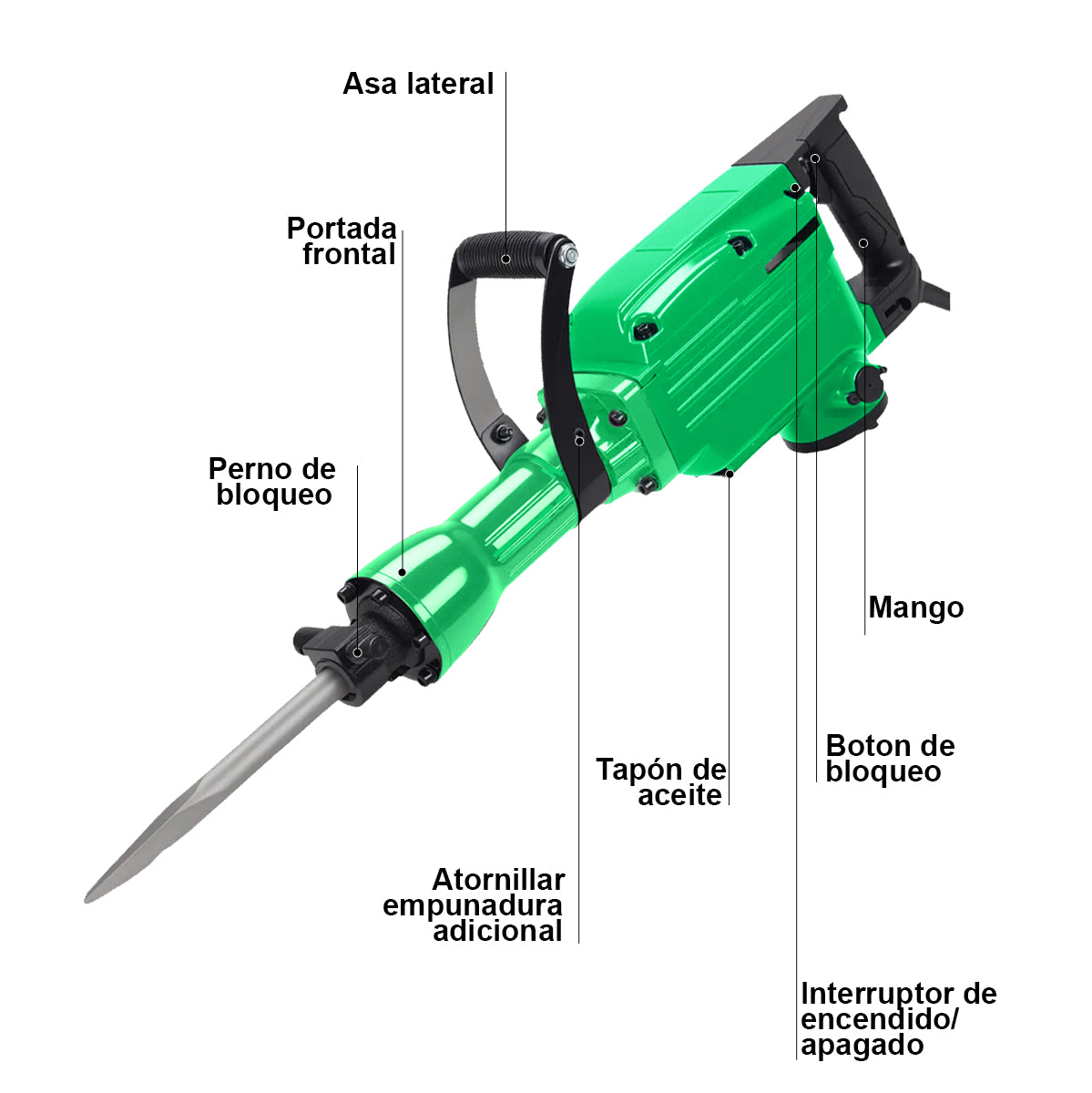 Demoledor Rompedor De Concreto 1700w DEWINNER 65a