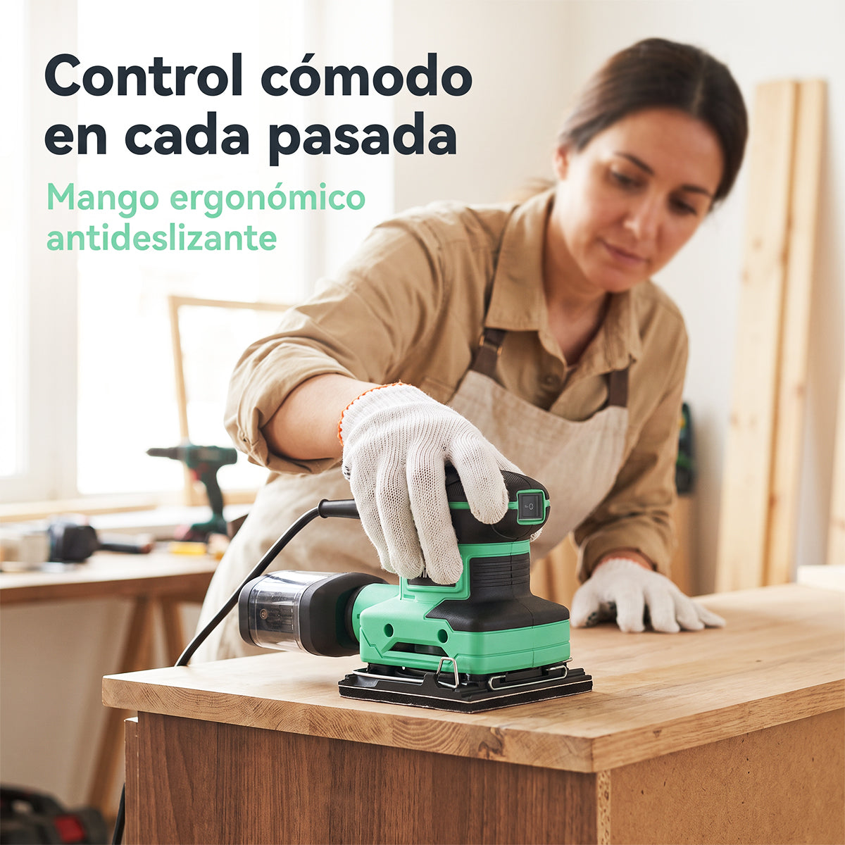 Lijadora orbital cuadrada Dewinner