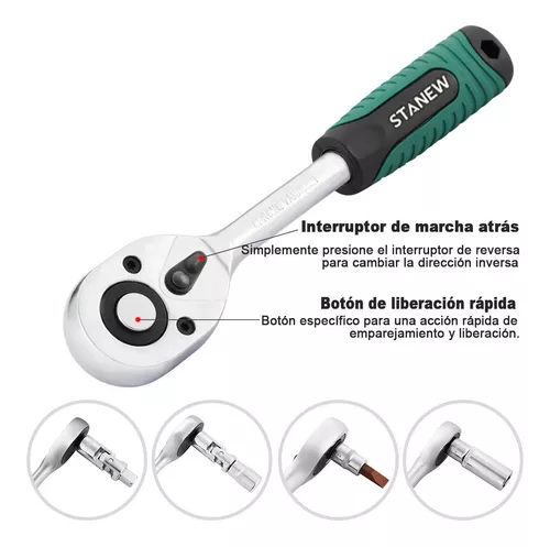 Juego De Dados 216 Piezas Stanew Llaves Autocle Con Estuche