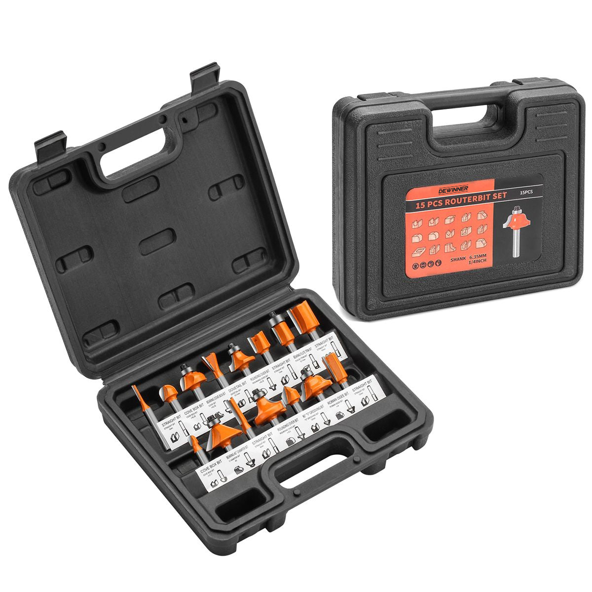 Juego de cabezales de fresado de carburo DEWINNER de 15 piezas