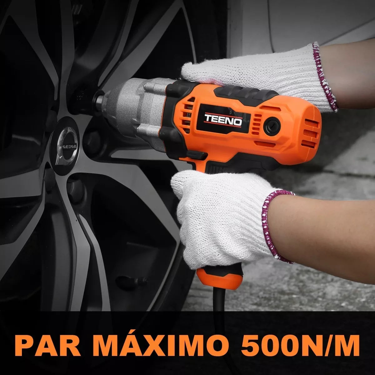 Llave De Impacto 500 Nm Teeno Adaptador 17/19/21/22 Mm 710w