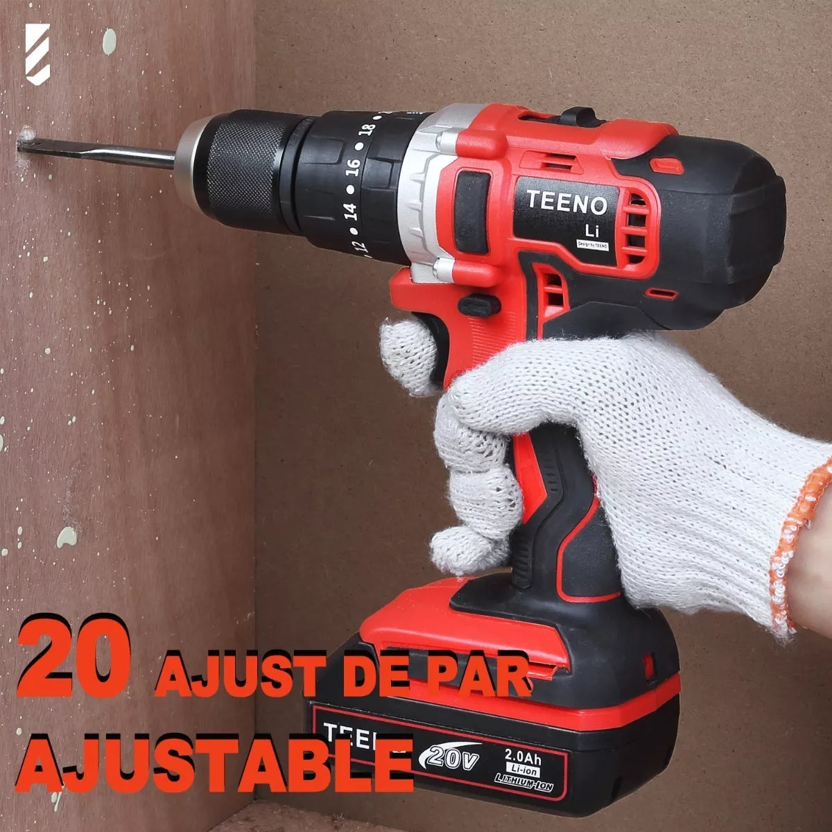 Juego De Baterías Taladro Rotomartillo Teeno-916 De 1/2 PuLG