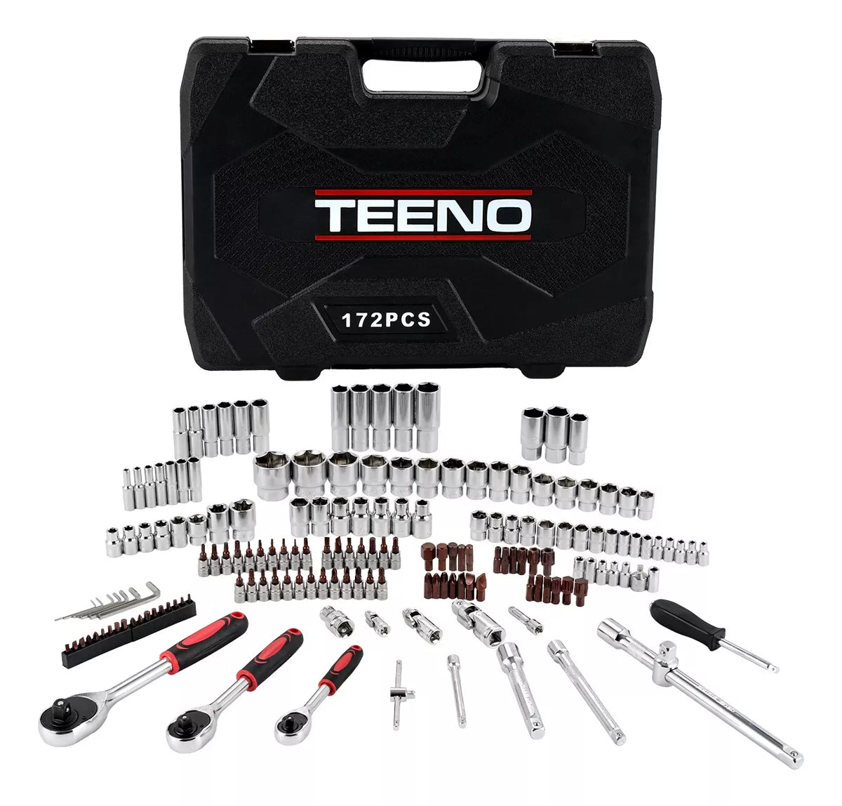 Juego De Dados 172 Piezas Teeno Llaves Autocle Con Estuche