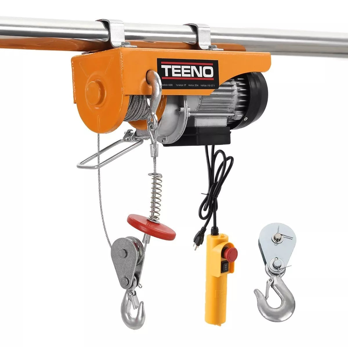 Polipasto Eléctrico Teeno De Carga De 200 Kilos, 12 M, 110v
