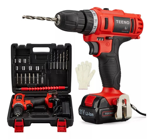 Taladro Atornillador 5816-1 Teeno Estuche Con Batería 1x21v