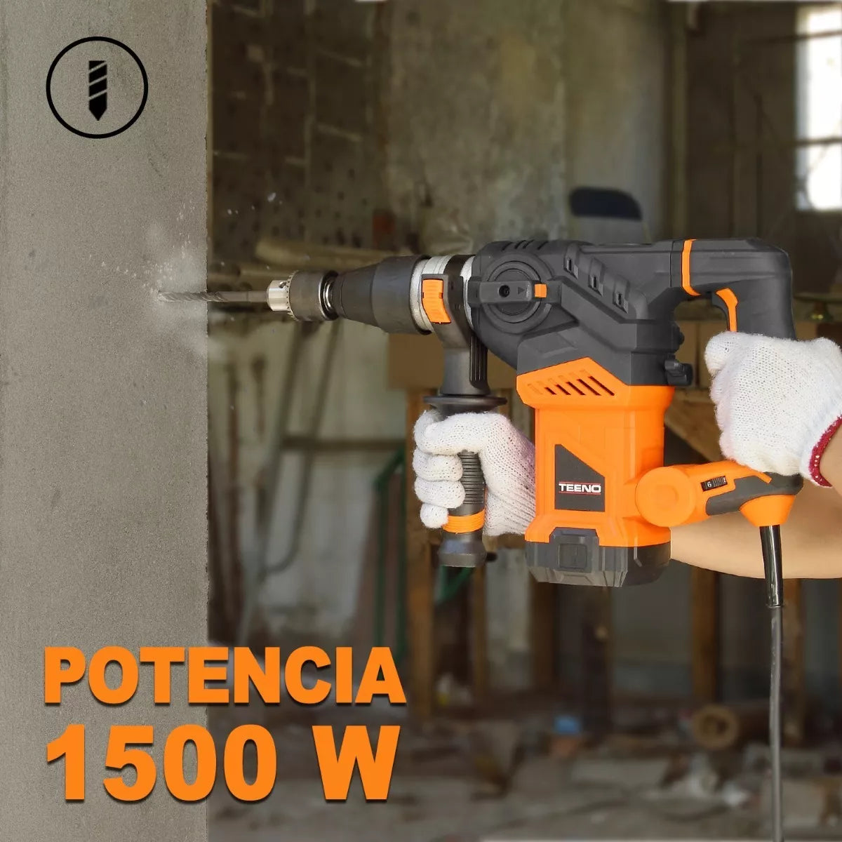 Rotomartillo Industrial 32g Teeno Sds Con1500w De Potencia
