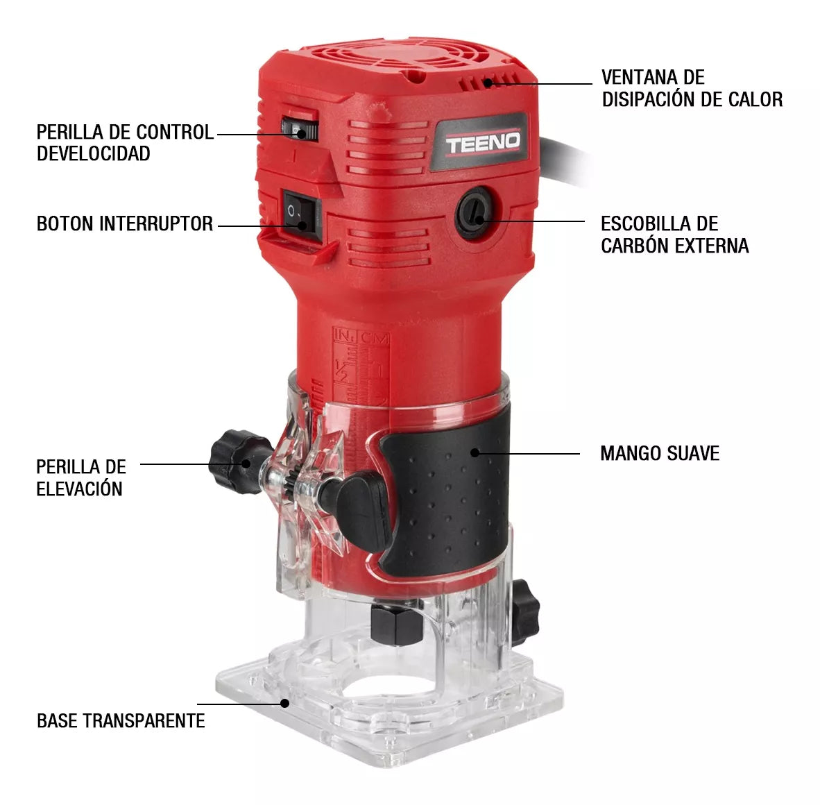 Router Teeno 1026 650w De 6 Velocidades