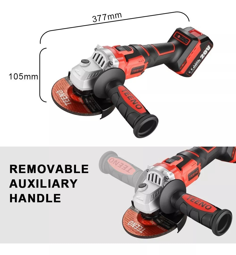 Esmeril Angular Inalambrico 3ah Teeno Jm-2231 5pulgada 20v