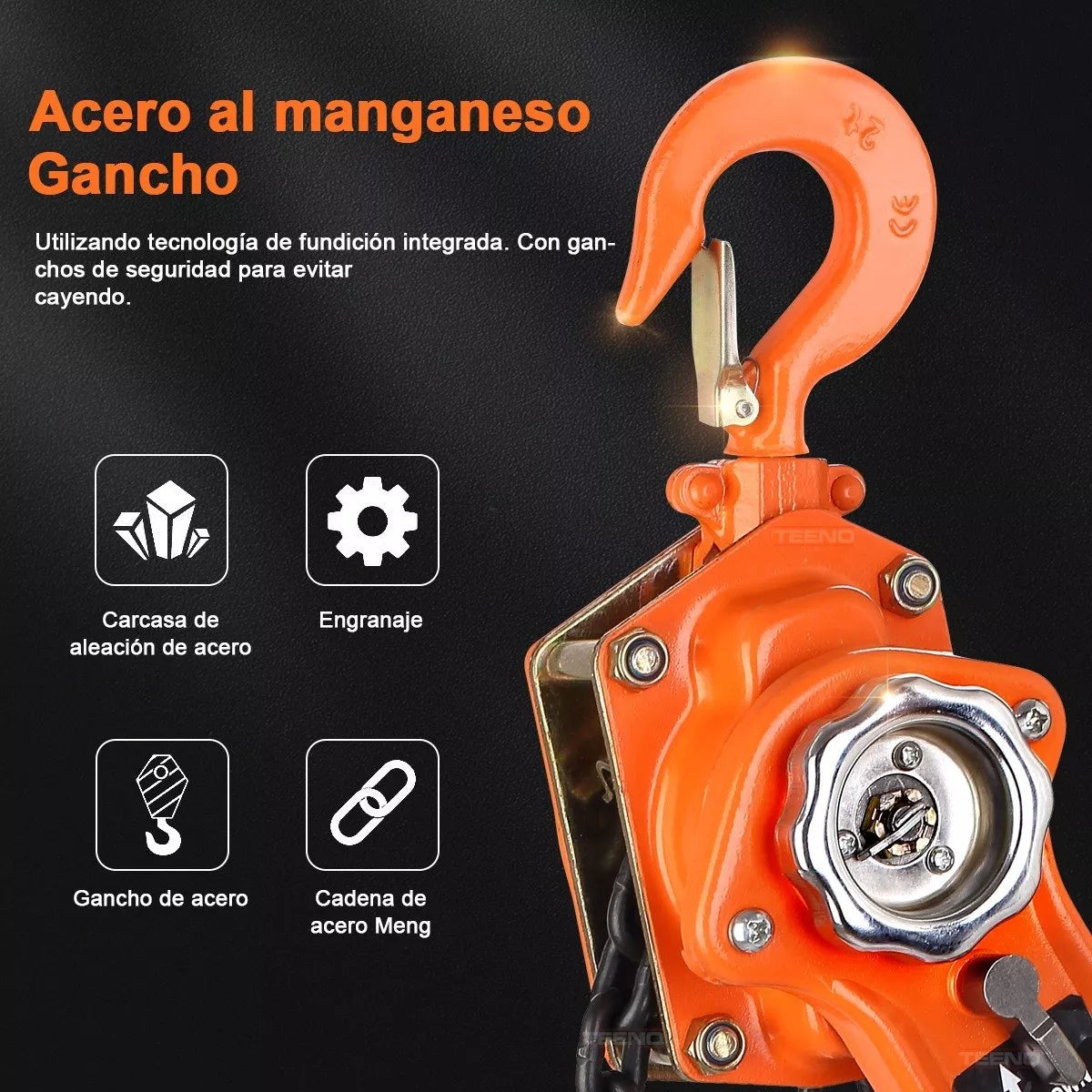 Polipasto De Palanca Para 2 Toneladas 3 Metros Mango Con Gom