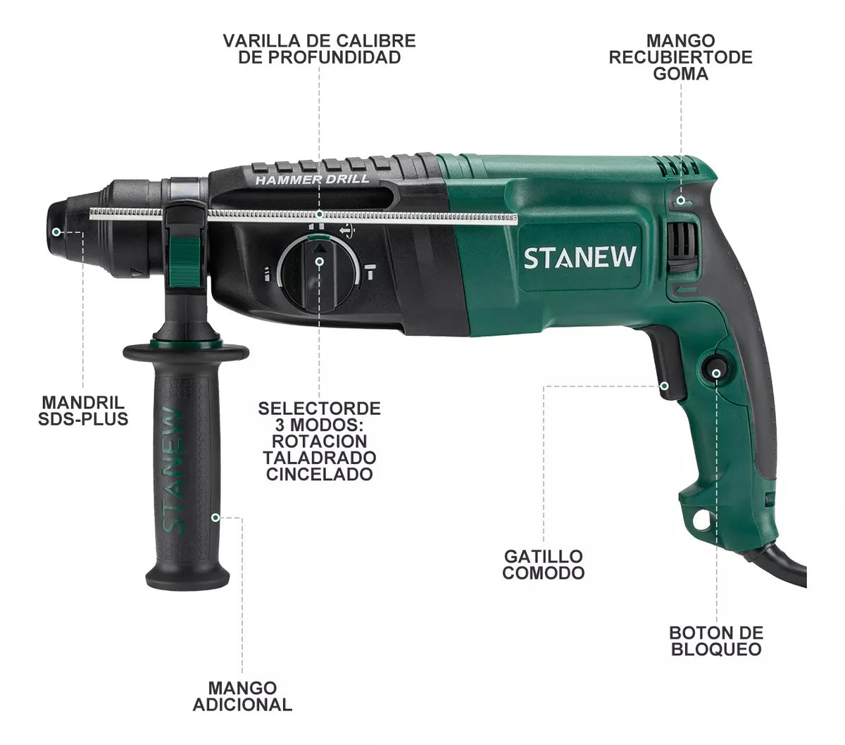 Rotomartillo Perforador Cincelador Stanew 2653 Sds 800w