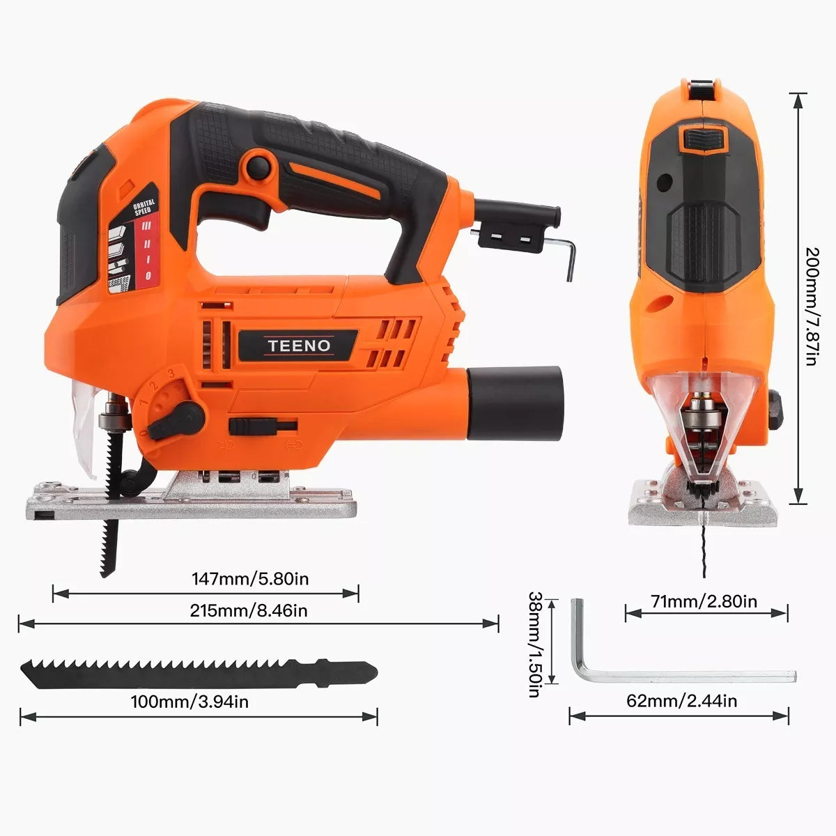 Sierra Caladora Js6501 750w Teeno 5pieza (s) Cuchi Led