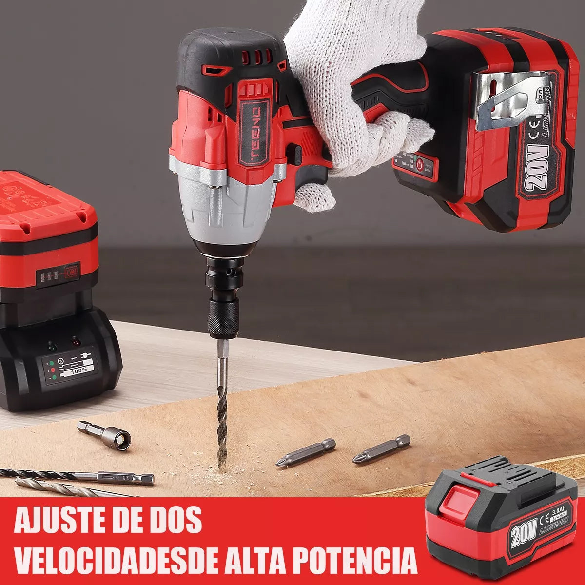 Llave De Impacto Inalámbrico De 20v Teeno 3ah Pro 3799