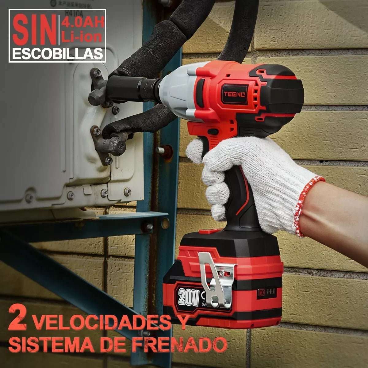 Llave De Impacto Inalámbrica600 Nm Teeno 3758 2batería 4.0ah