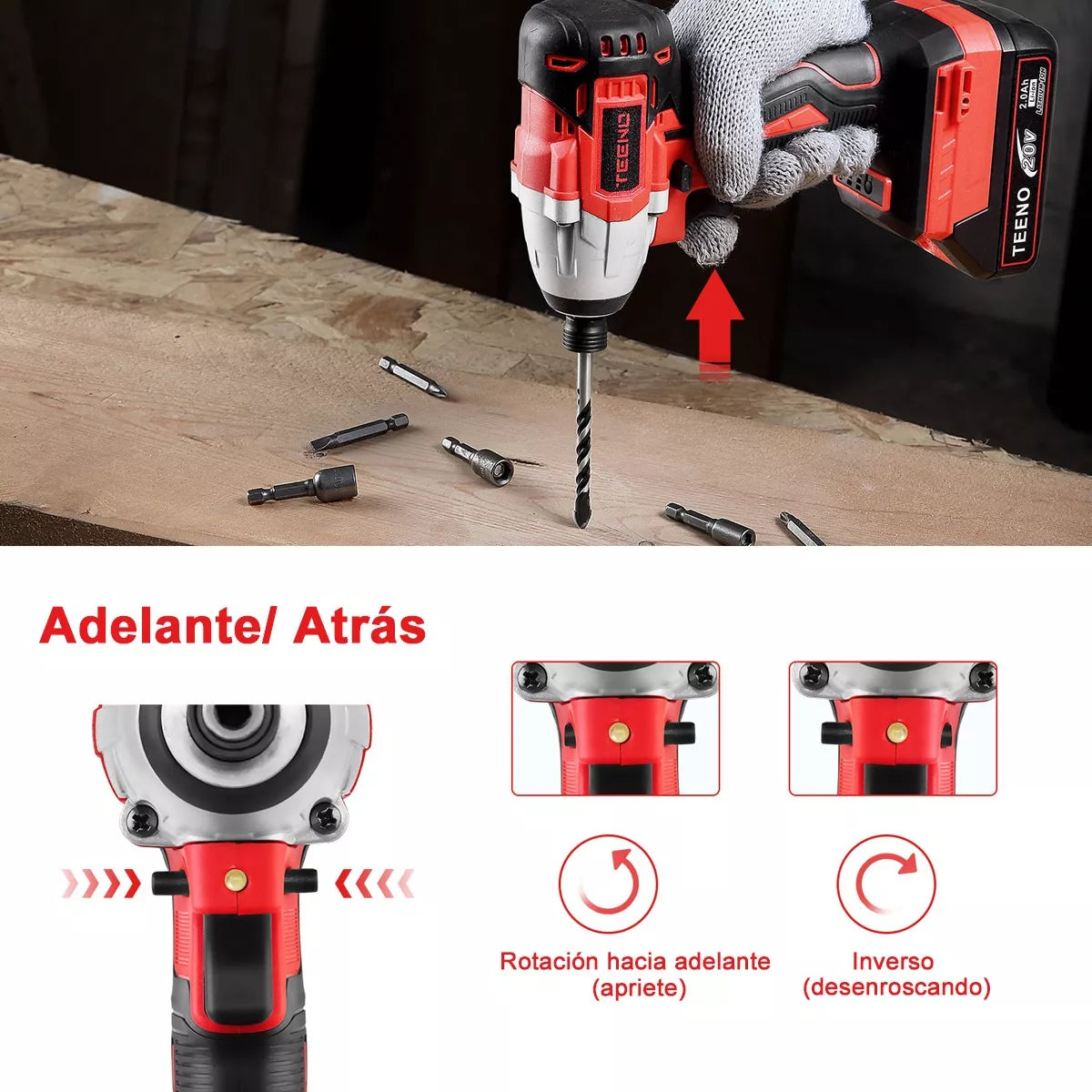 Atornillador De Impacto Inalámbrico De 20v Teeno 2ah 3188