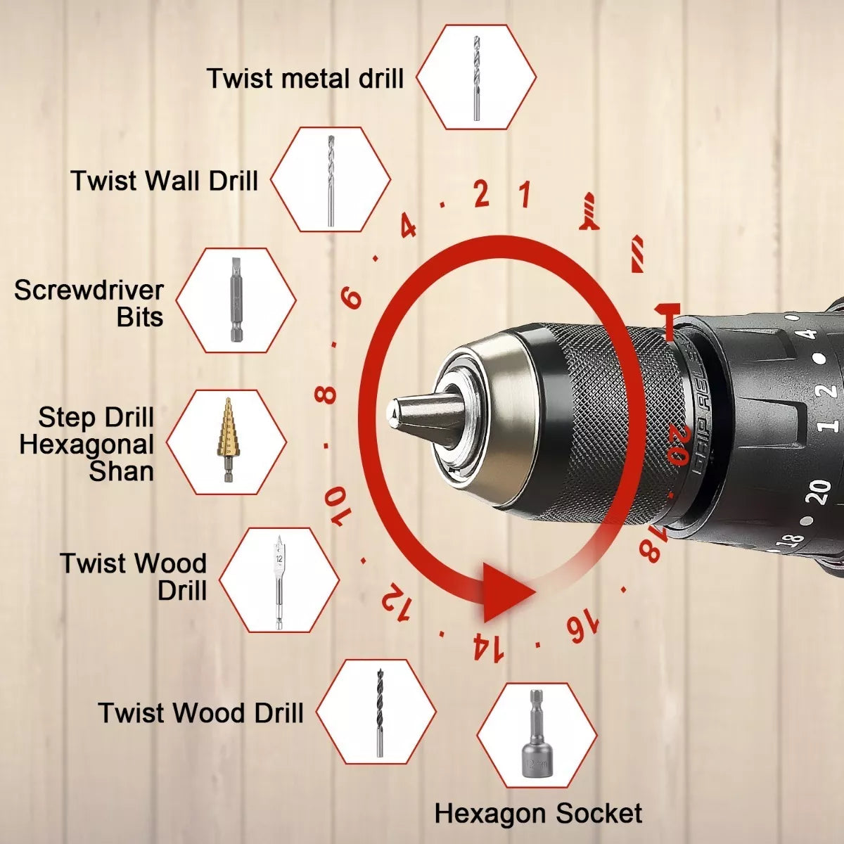 Taladro Rotomartillo 1/2 Teeno-915 Set 2 Baterias