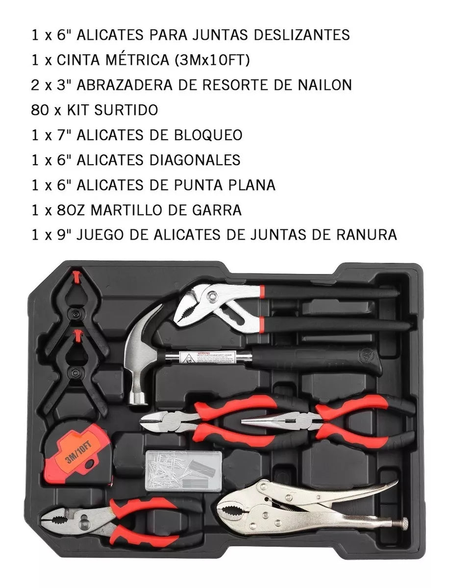Juego De Herramientas De Taller Mecánico, 191 Piezas